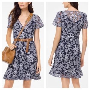 Michael Kors Floral Embroidered Mesh Dress